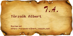 Törzsök Albert névjegykártya